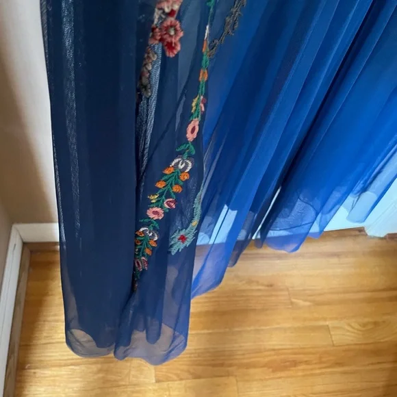 Johnny Was Mazzy embroidered V neck mesh Aline dress. NWT - Picture 7 of 8